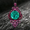 Black gold emerald pendant with Chopin chain