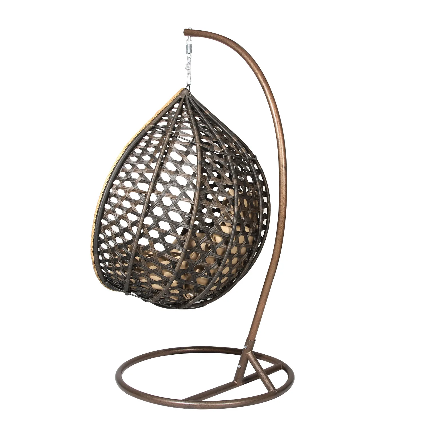 Modern Rattan Hanging Egg Chair With Stand Patio Swings Rocking Basket