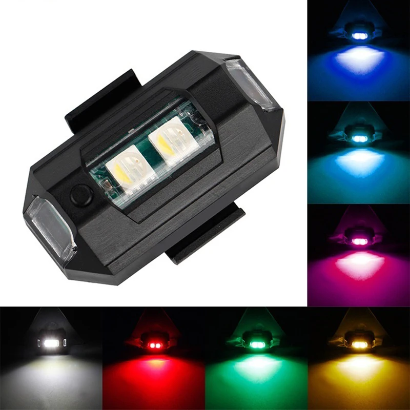 Mini Multi-color Aircraft Airplane Helicopter Night Drone Strobe Light Indicator Signal Light Motorcycle Riding Warning Lamp