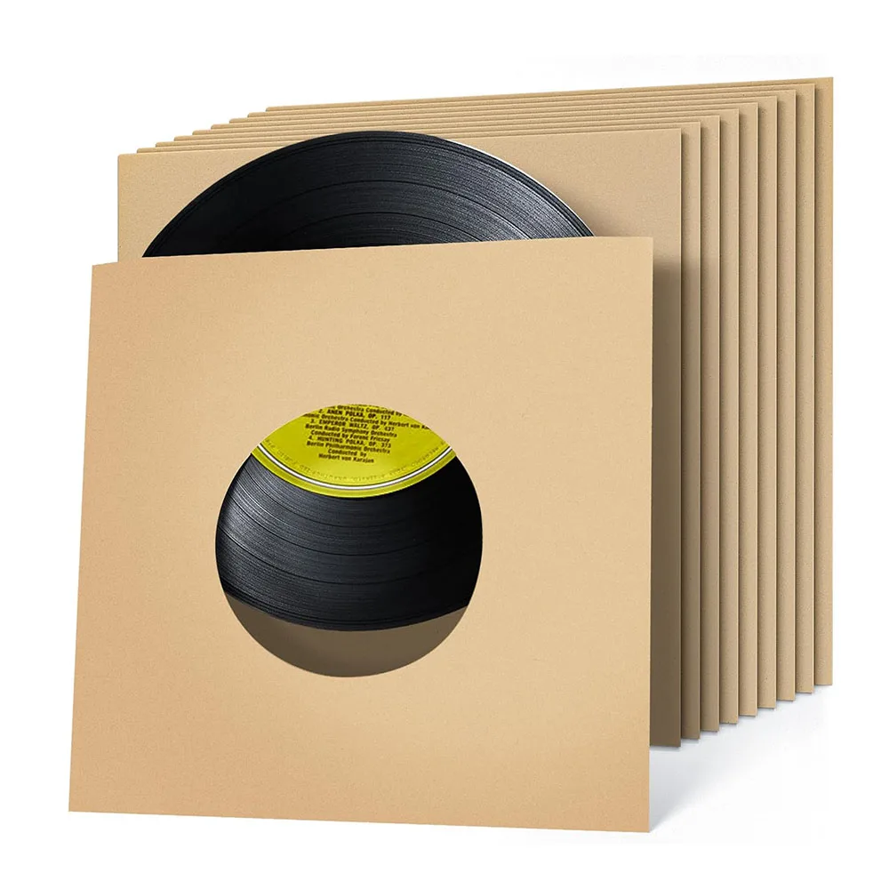 Thick 12 Inch Cardboard Record Sleeves with Center Hole - Custom Vinyl  Album Covers for Record Storage and Craft Use