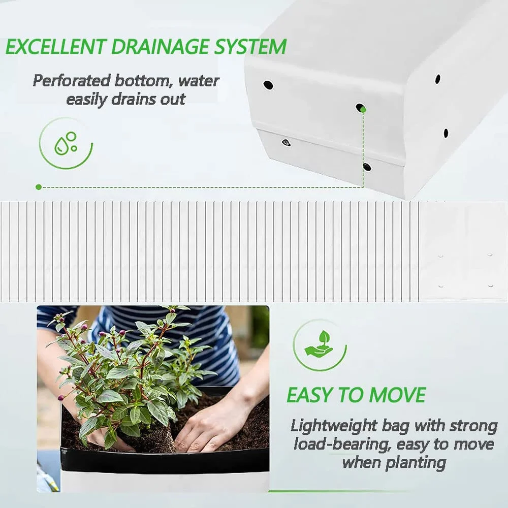 1/2/3/5/7  Gallon Anti-UV Plastic Nursery Bag Black Open Top Polyethylene Grow Bag for Greenhouse Planting