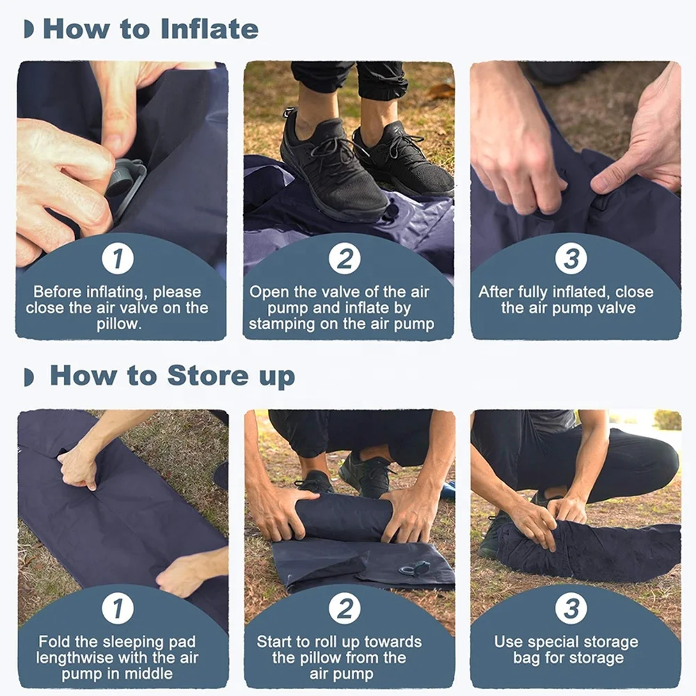 Ultralight Tpu Compact Lightweight Inflatable Sleeping Mat Air Mattress Camping Sleeping Pad