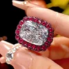 Anillo de diamante blanco de tamaño abierto