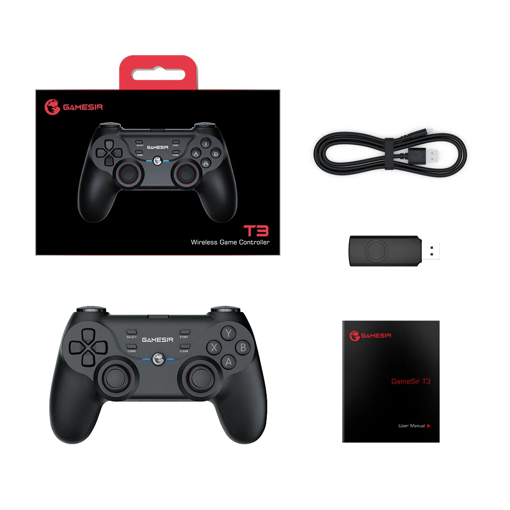 Геймпад для ПК GameSir T3 Pubg BT 2 4G проводной беспроводной USB-контроллер с двойной вибрацией геймпад компьютера и