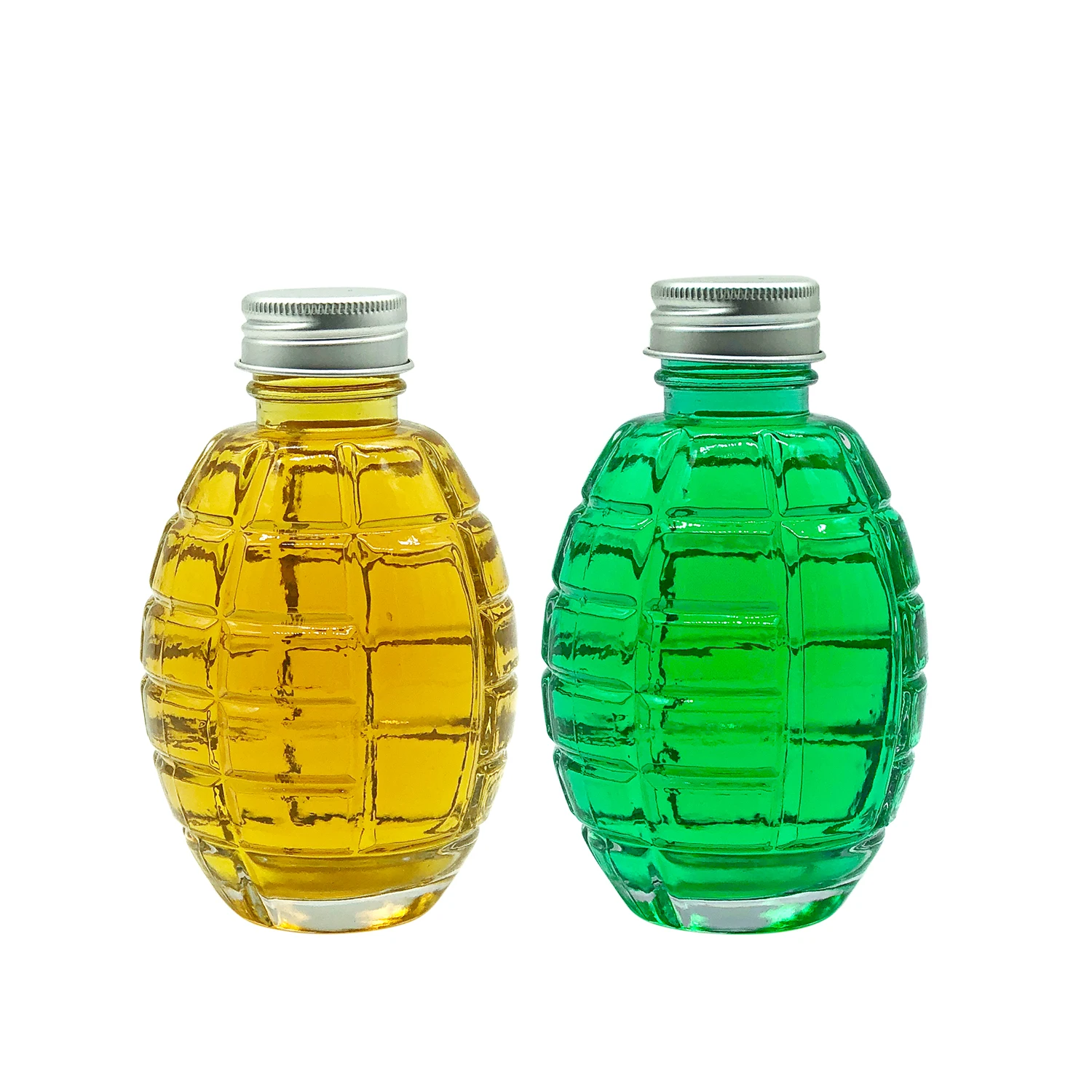 New Design Creative Customize Transparent Grenade Shape Beverage Fruit Juice Wine Glass Bottle 200ml
