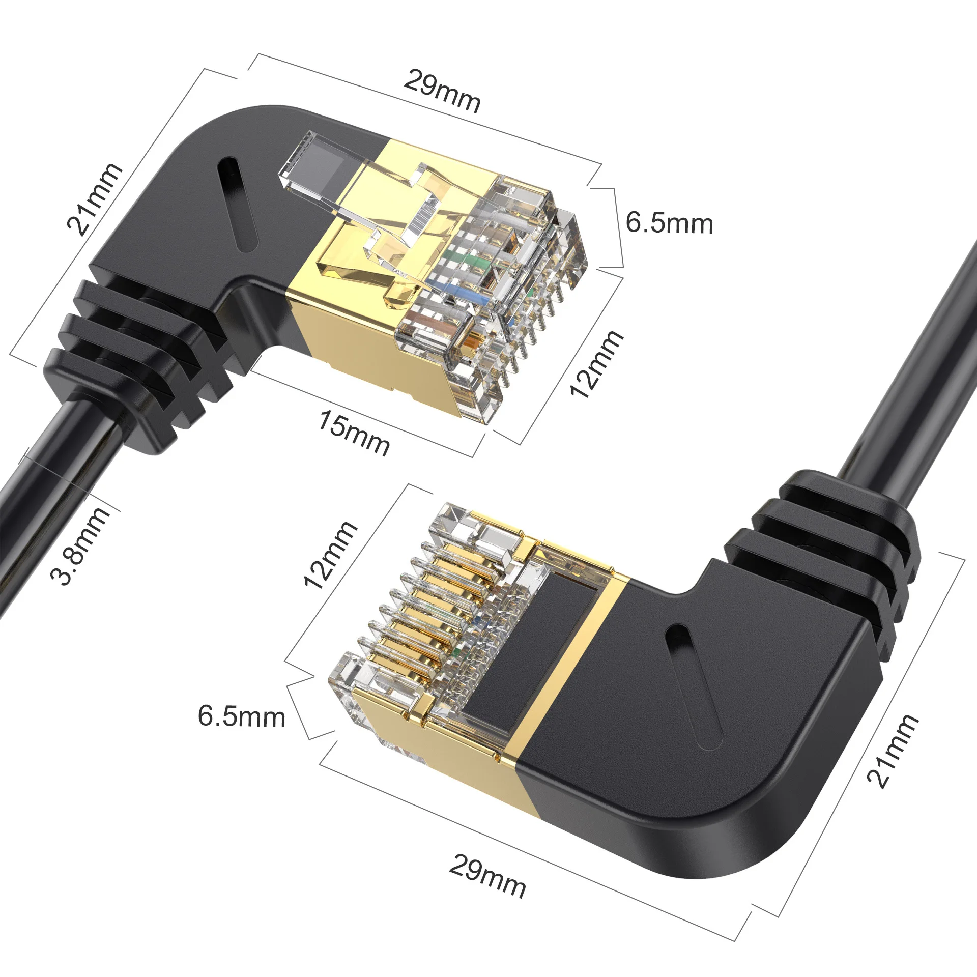 2M Elbow Cat8 Ethernet Cable 40Gbps High Speed SSTP UTP Network Cable Cat8 Lan Cable for Router Pc Ps4 Tv Laptop RJ45 Cord