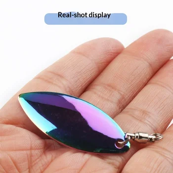 Bearing Rotating Ring Willow Leaf Noise Iron 50-Piece Sequin Lure Leech Worm Frog VIB Reflective Fish-Attracting Plate Fishing – Soft Lure – view 5