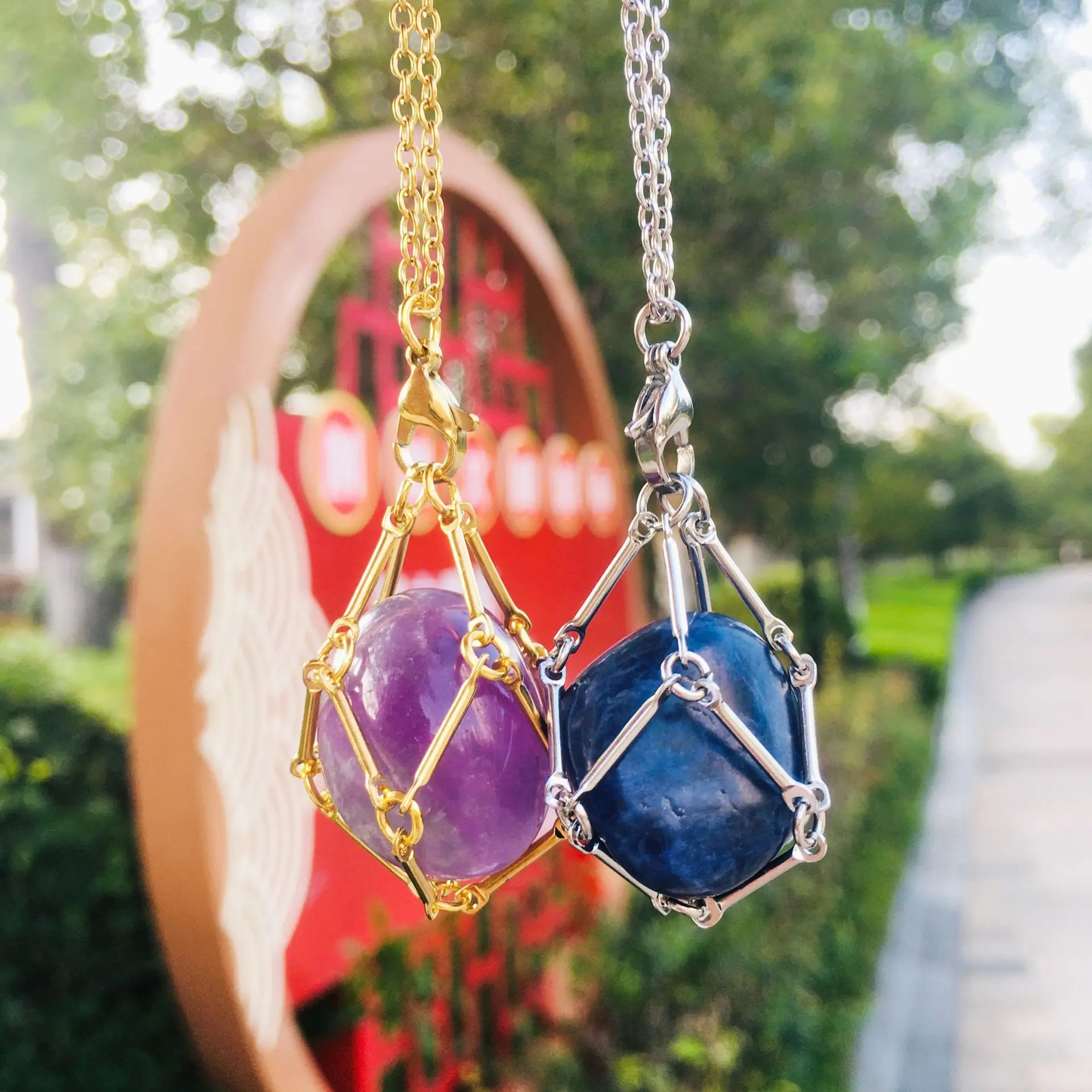 DIY Interchangeable Healing Protection Crystal Stone Necklace