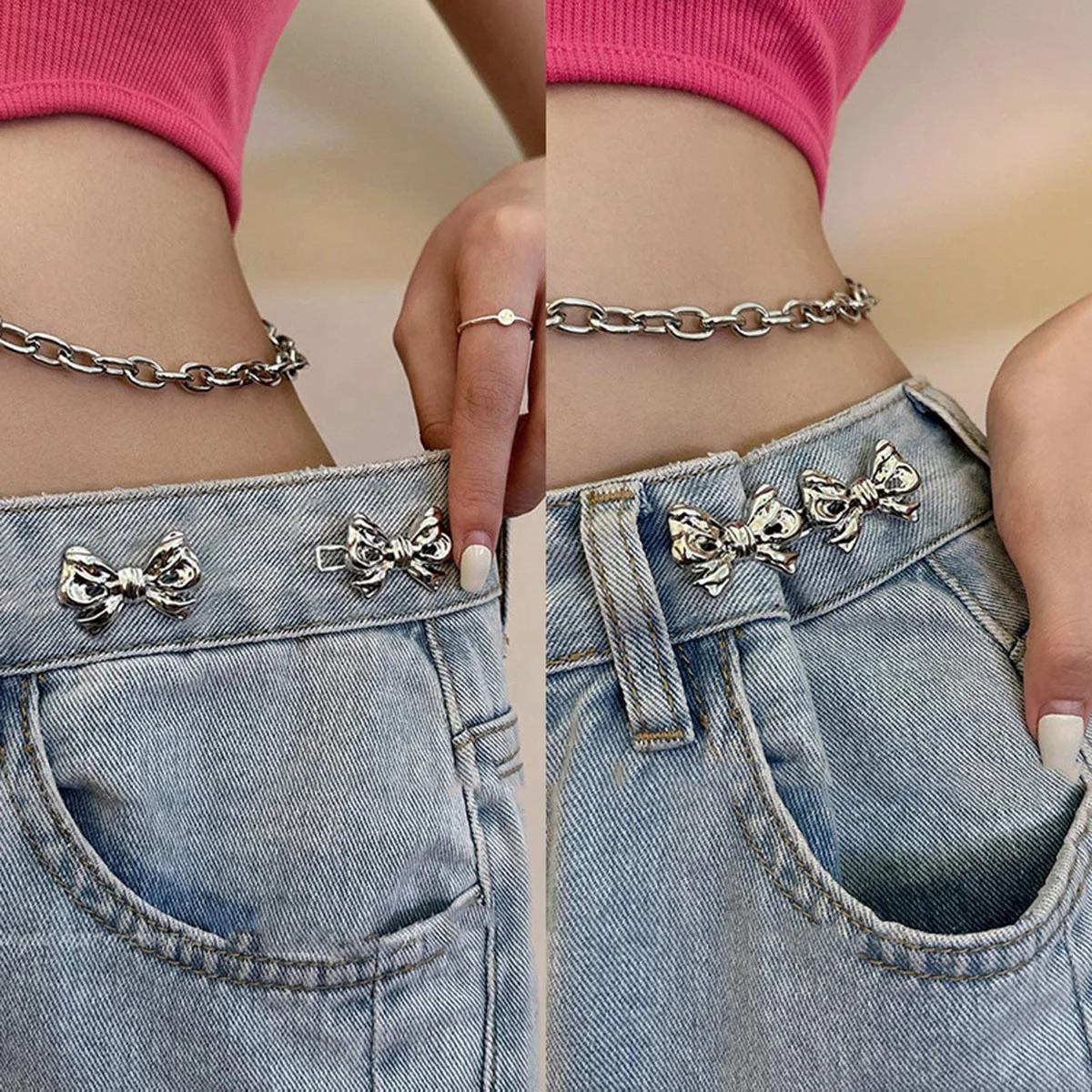No Sew Jeans Metal Buttons Easy Clip Perfect Fit Instant Universal Adjustable Clothing Detachable Pant DIY Snap Button
