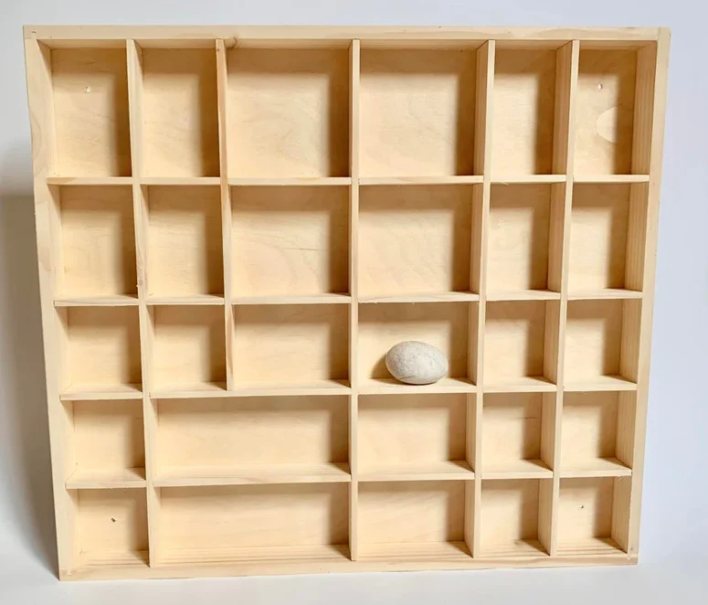 Factory Wooden Display 28 Compartments Spice Rack Knack Collection Keepsake Case Shelf Shadow Box Organizer Solid Wood