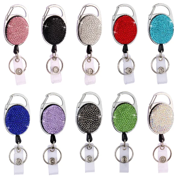 Carabiner Style Retractable Id Card Reel