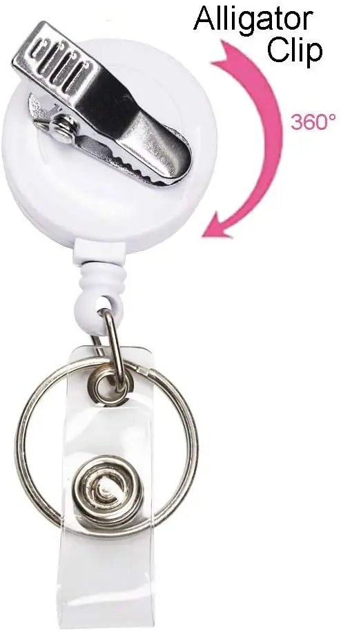Amazon hot sale Rabbit Bunny Easter Gifts Badge Reels Retractable with Alligator Clip and Key Ring 24 inches Thick Pull Cord
