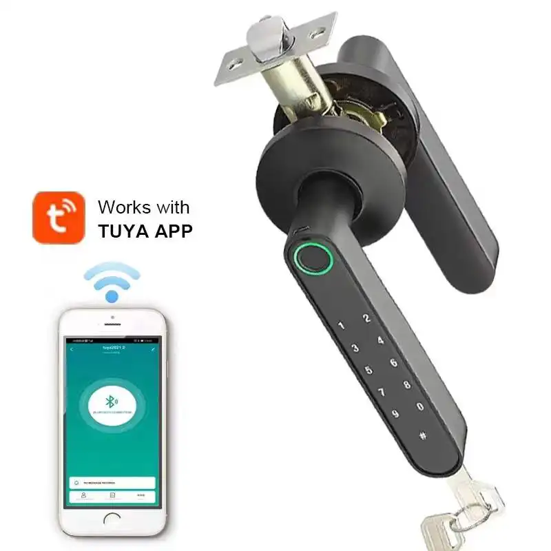 Qleung S604L Smart Fingerprint Door Lock With Wifi Tuya App Control Keyless Password For Bedroom Tuya Home 4