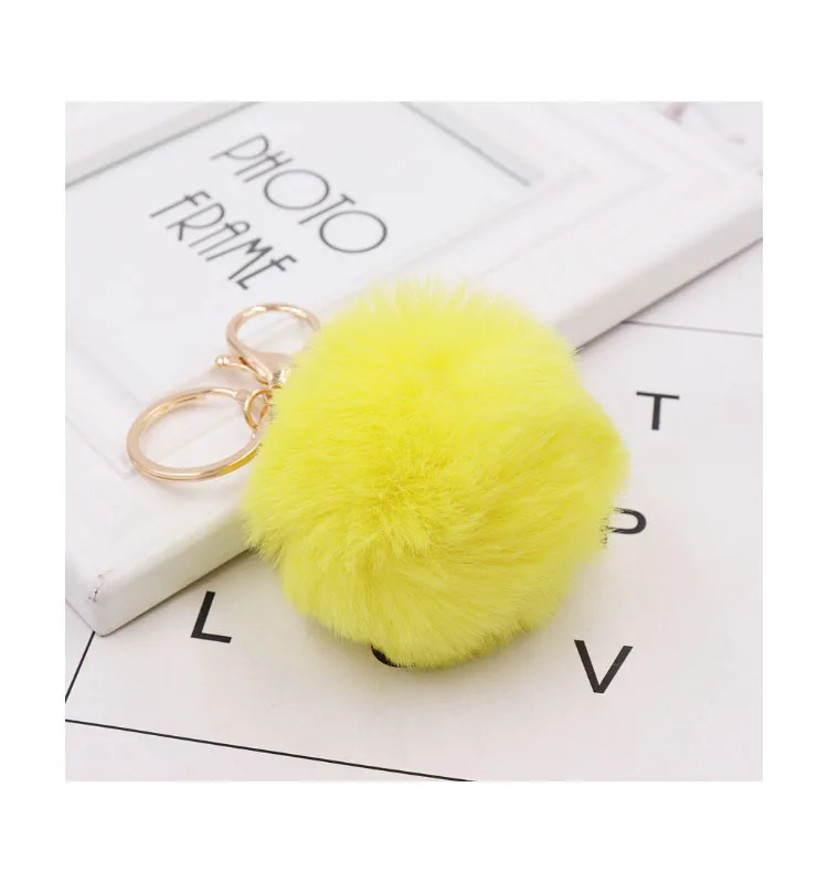 Pom Pom Keychains - Colorful Faux Rabbit Fur Ball Keyring, Soft Plush Charm For Car Keys & Handbags - View #3