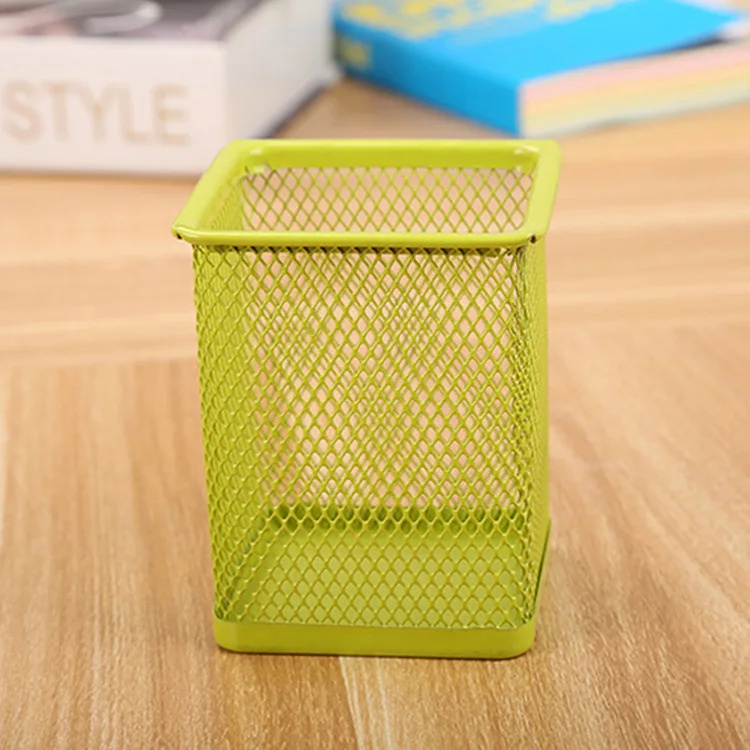 Pen Holder Iron Art Hollowed Out Desktop Storage Bucket Simple...