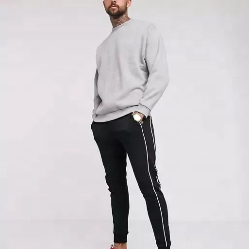 JL1121D Plain Sweatshirts Crew Neck Embroidery Sweatshirt Men’s Hoodies Sweatshirts Black Jumper for Men