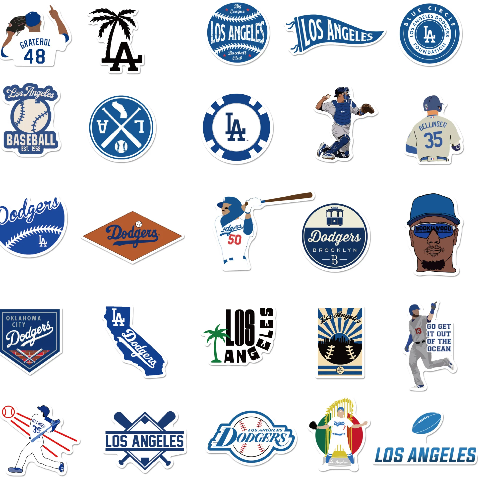 Los Angeles Dodgers cartoon Doghouse STICKER - MLB Baseball LA