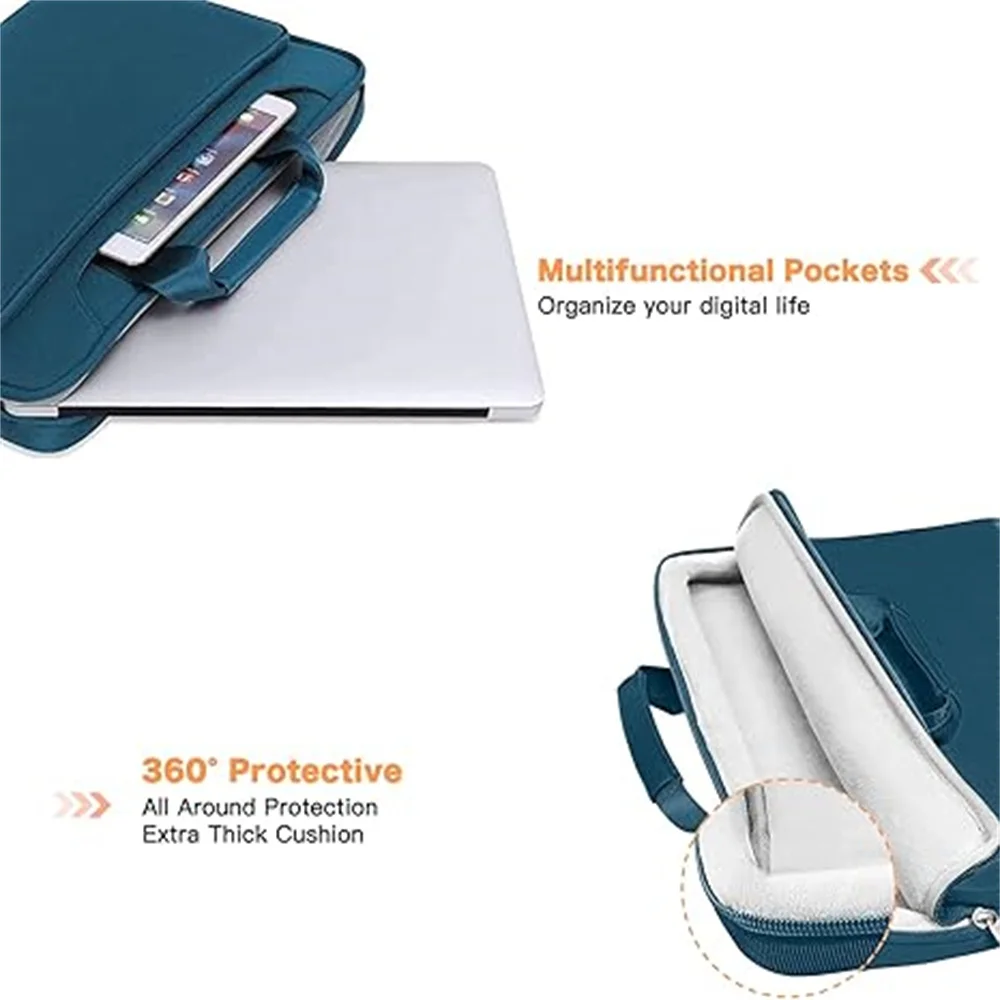 product laudtec all around protective laptop shoulder bag customizable pu for macbook air 15 pro 16 zipper closure-29