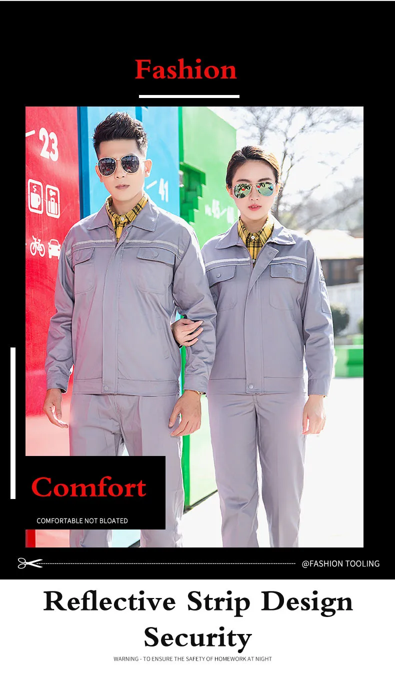 Custom Antistatic summer long-sleeved work clothes for men and women maintenance machine auto repair