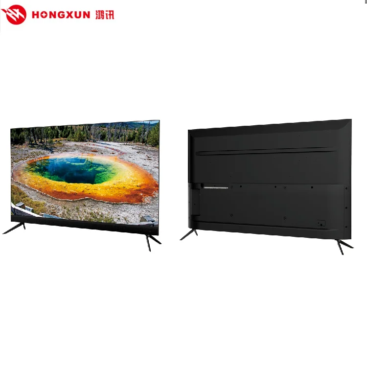 Hongxun Factory Full Screen  Hifi Sound Bass Led Smart Tv 4K Ultra Hd 32 43 50 55 Inch Television Qled Tv