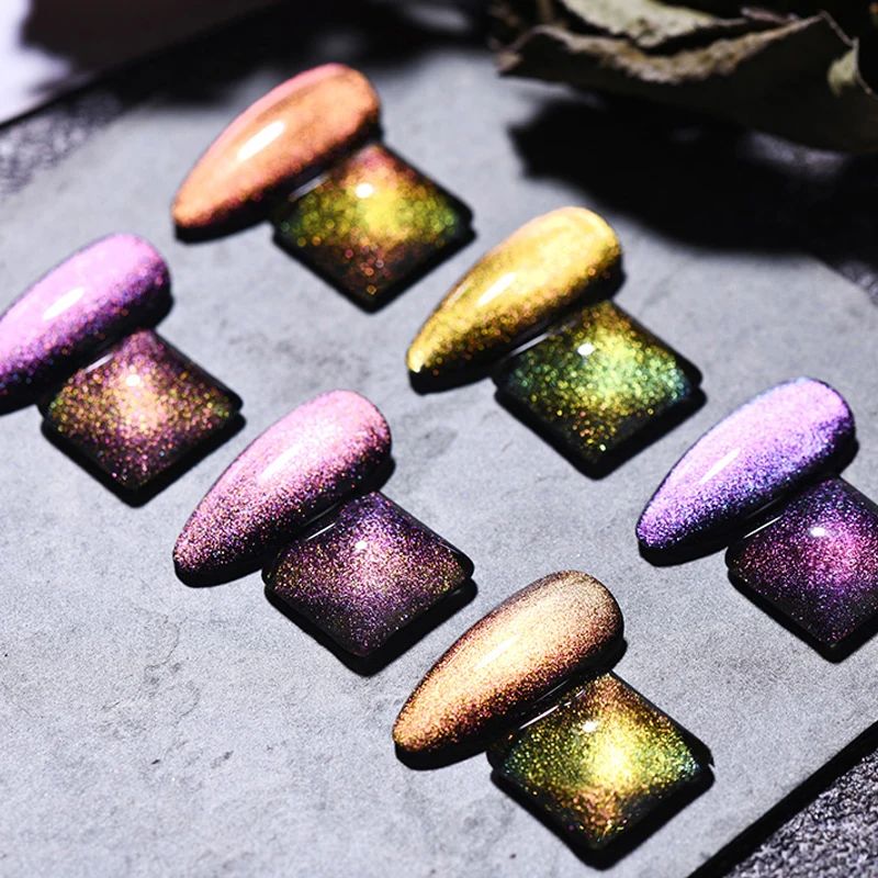 JOUS Crystal Moonlight & Holographic Shimmer Cat Eye Gel Polish for Nail Salon Professional Use With Strong Magnetic Effect
