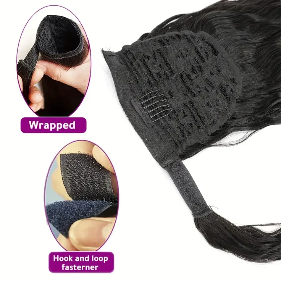 Natural Color Brazilian Human Hair Ponytail for Women_voghion.com