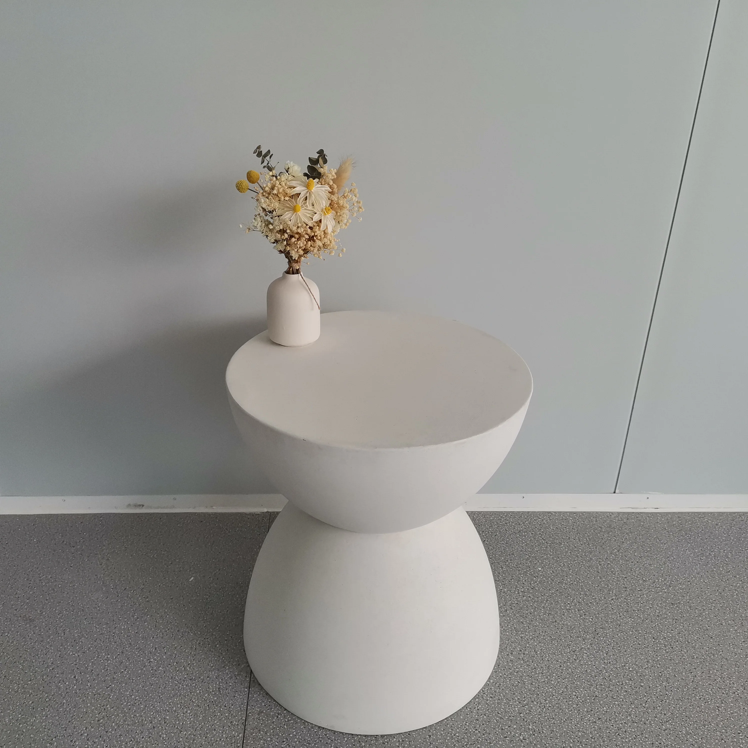 Side Table Modern Coffee Table  White Concrete Furniture Coffee Table