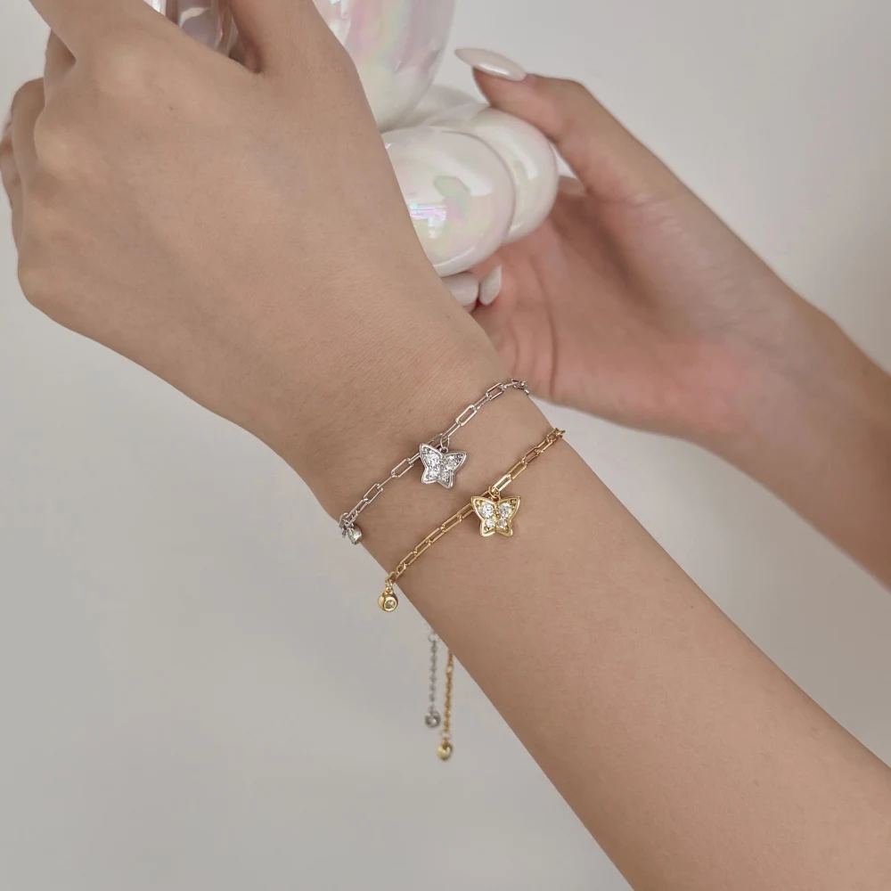 KAKODIY Personalized Statement Design Jewelry Oem Odm 925 Sterling Silver Butterfly Pendant 5A Zircon Zirconia Bracelet detail 6