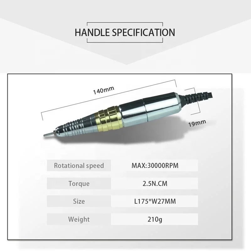 product free shipping japan g5 professional nail drill micromotor 28000rpm low noise super up200 e file ce certified manicure machine-8