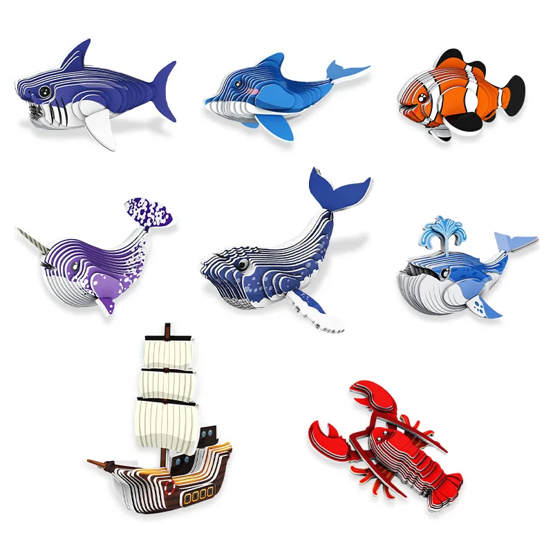 2025 Factory Customized Mini Jigsaw Puzzle & Games Collection Educational Toys Small Cardboard  Animal 3d Paper Puzzle for Kids