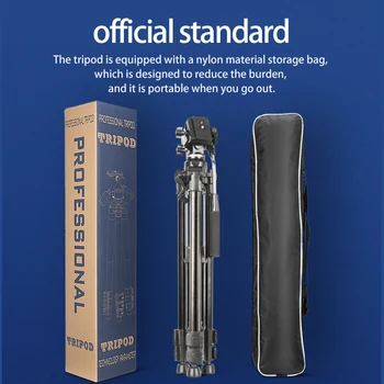 Q332 New Aluminum Alloy Tripod Stand 165cm Video Camera Tripod Stand With Panoramic Handle Head 8kg Load Digital Camera Stative detail image