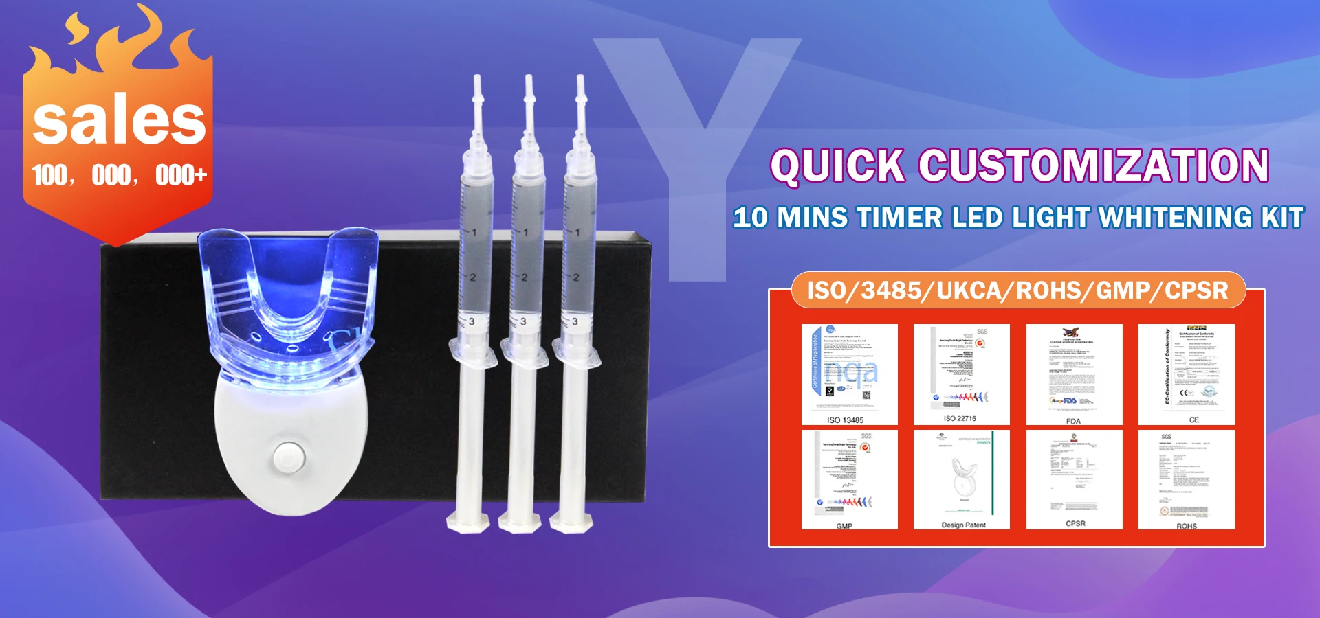 Wholesale Ce Dental At Home 2022 Uv Teeth Whitening Kit Private Logo