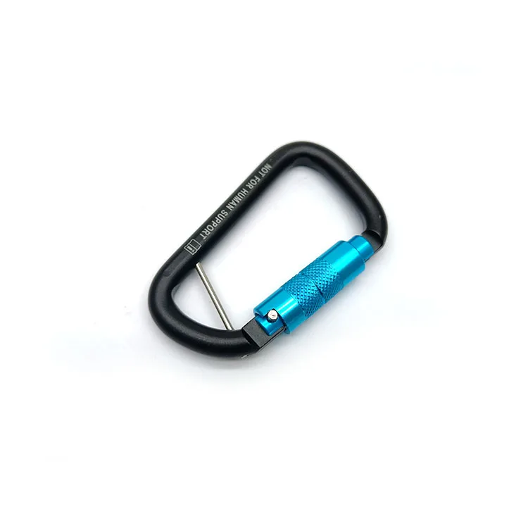 Carabiner Aluminum Screw Locking Gate Heavy Duty D-shape for Hiking Industrial camping Safety mosquetones de escalada de 5kn