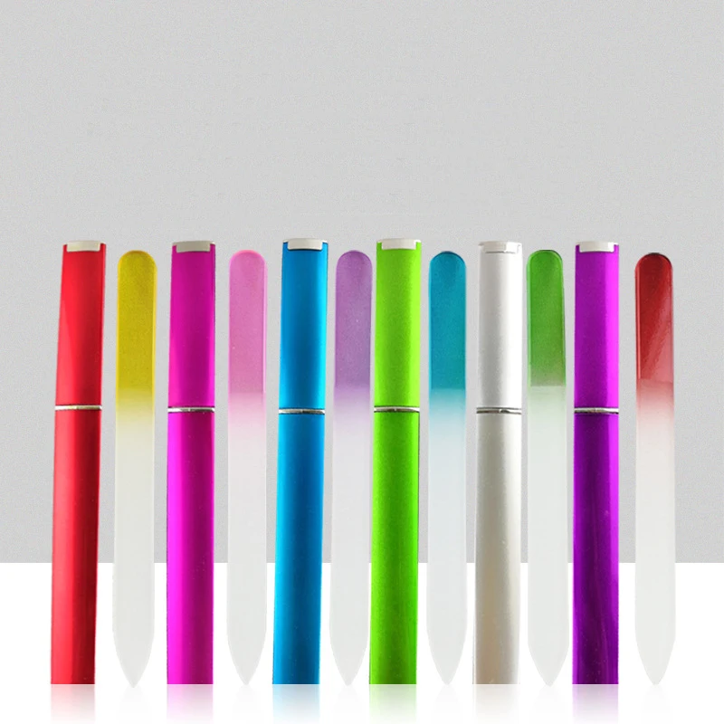 Premium Nail Filer Colorful Crystal Glass Nail File With Case For