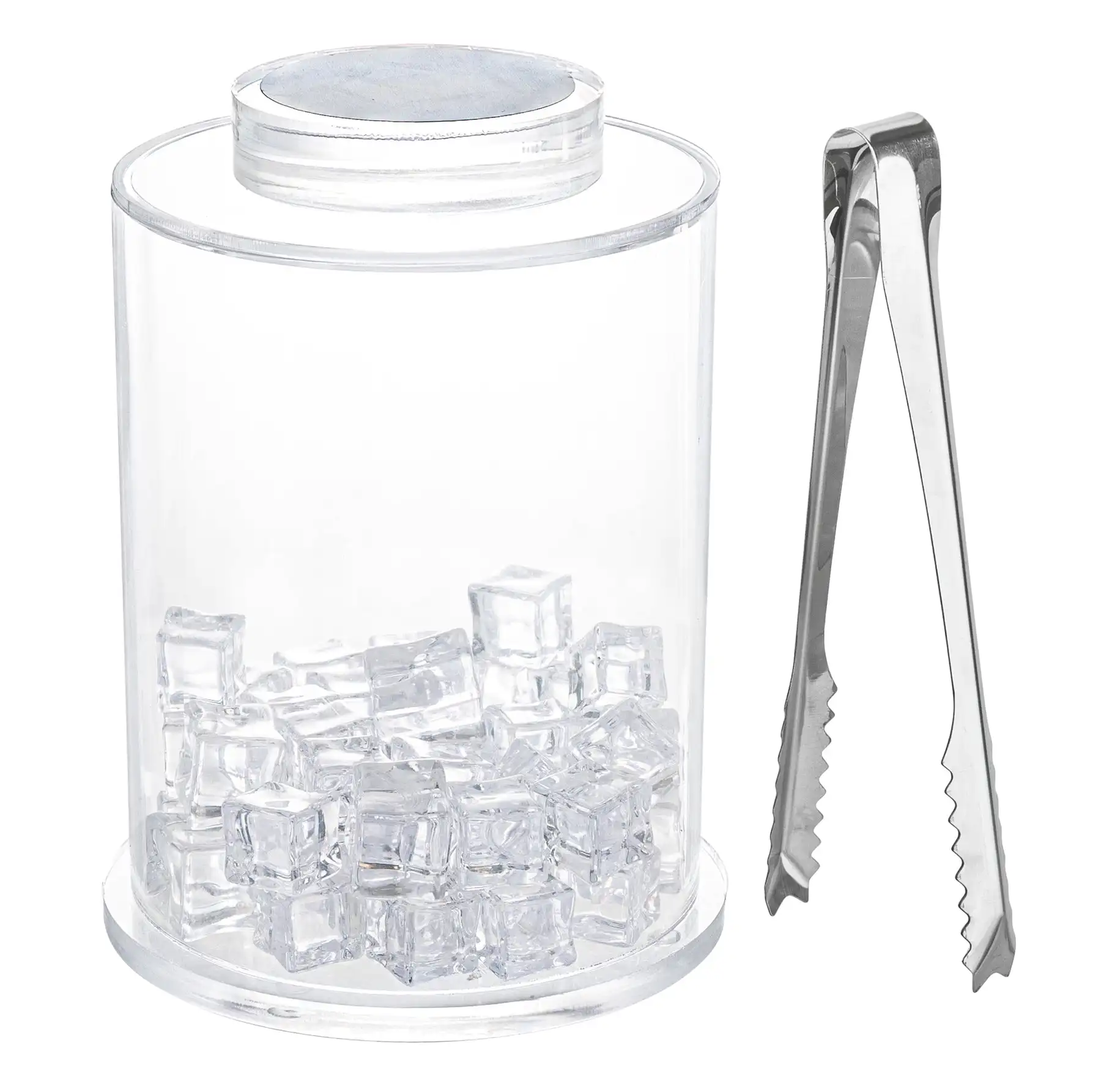 Clear Cube Ice Bucket With Scoop And Lid Custom Acrylic Ice Bucket