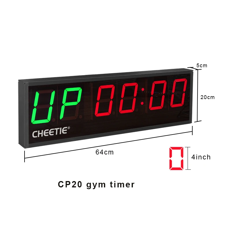 CP50D Custom Logo Printing Extra Large LED Gymboss Boxing Products HIIT Timer Tabata Interval Timer Electronic Stopwatches
