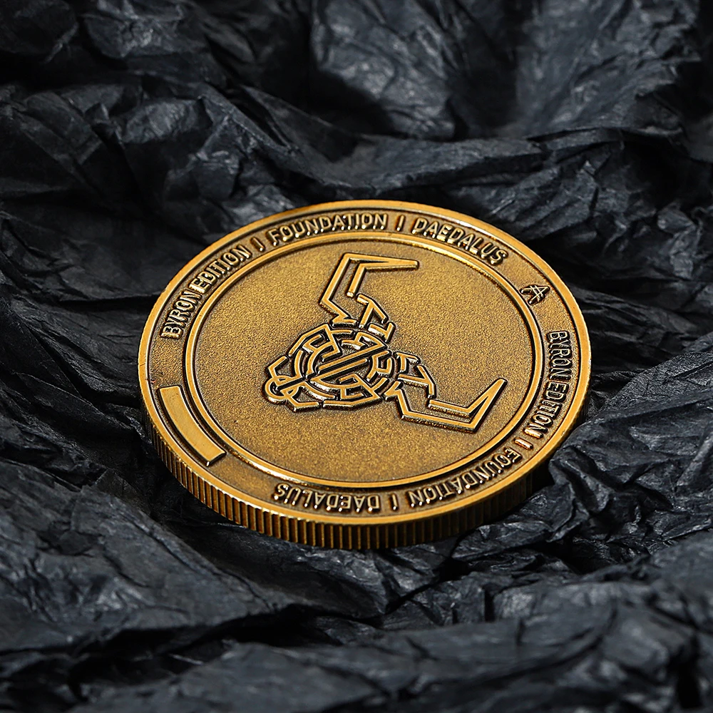 Custom Metal Sandy Surface Effect Metal Die Stamp Antique Gold Coin