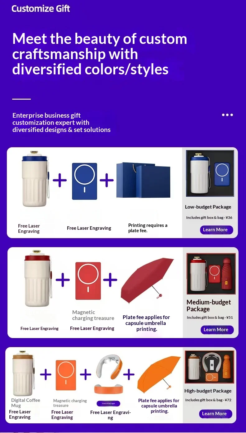 Digital insulated cup business gift set enhances corporate image high-end souvenirs customized corporate logo preview 3