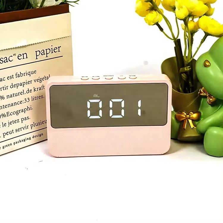 LED Mirror Digital Alarm Clock Electronic Temperature Wall Table Snooze Clock USB Watch Nightlight Home Office Smart Alarm Clock