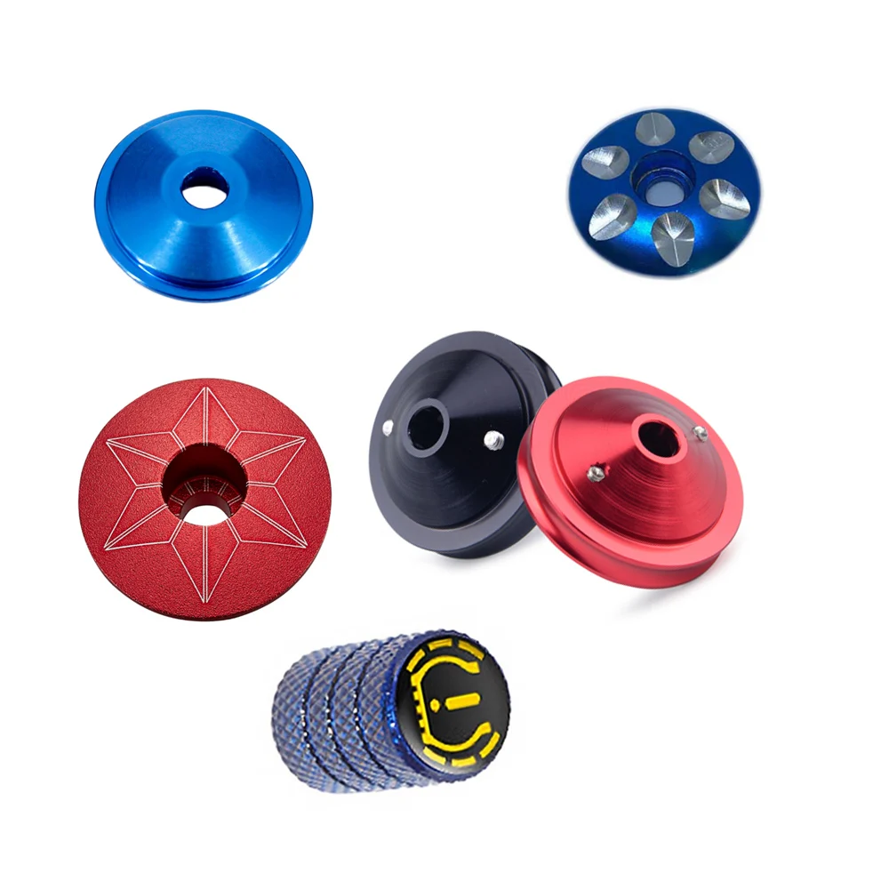 Factory Custom Cnc Turning Parts 2pcs Alloy Mountain Bike Stem Top Cap Covers Bicycle Cycling