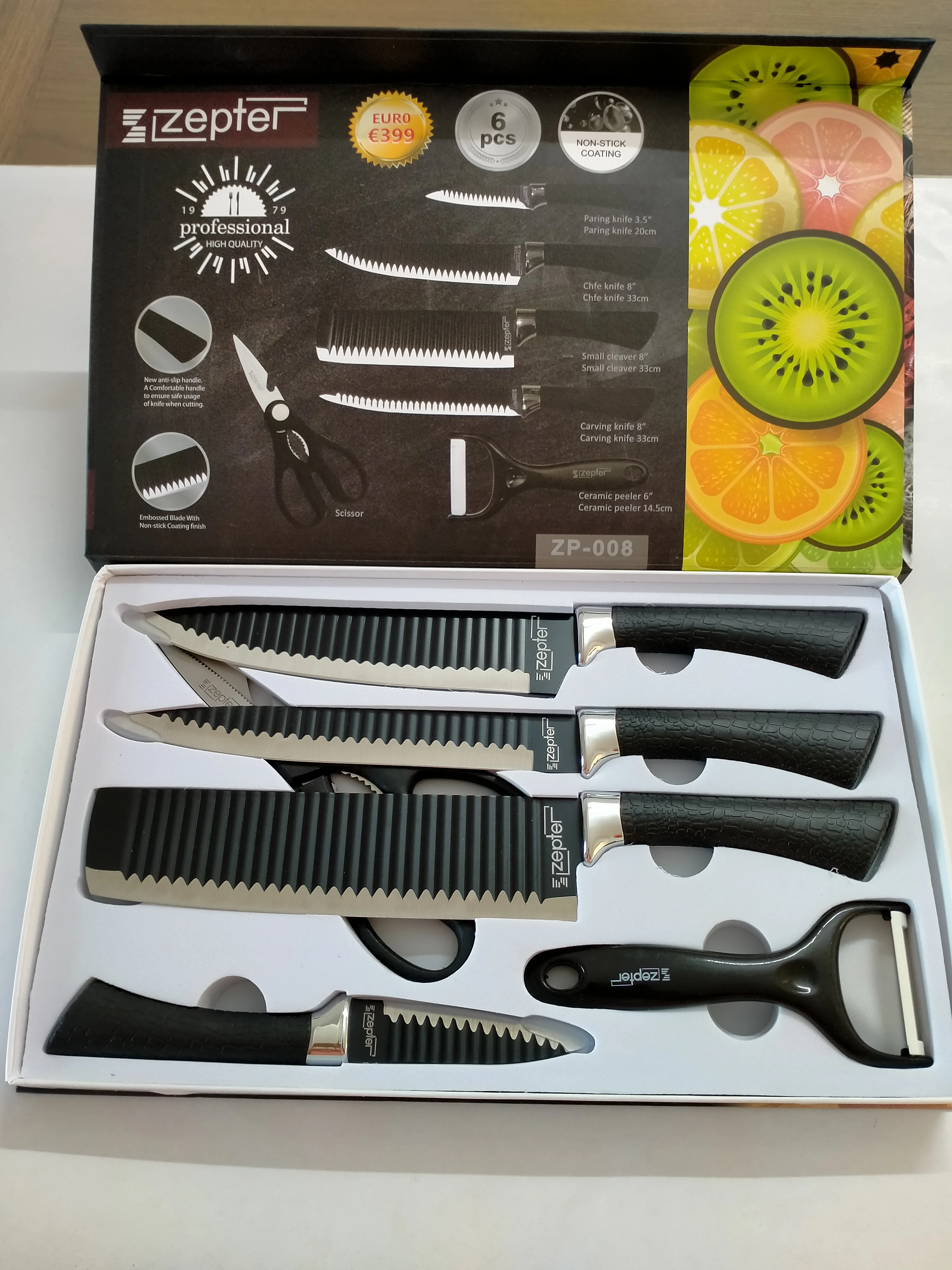 Shop Our Black Non-Stick Knives Set of 6pcs - Perfect for Kitchen