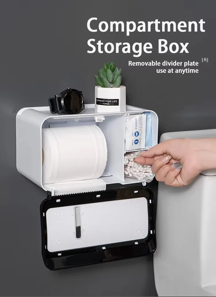 High Quality Modern Wall Mounted Plastic Paper Storage Box Facial Tissue Box Holder supplier