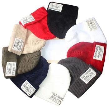 2020 Custom Fashion Winter Knit Beanie Hat Manufactures Wholesale Cotton hip hop Beanie Hat Cap With Custom Woven Label Logo
