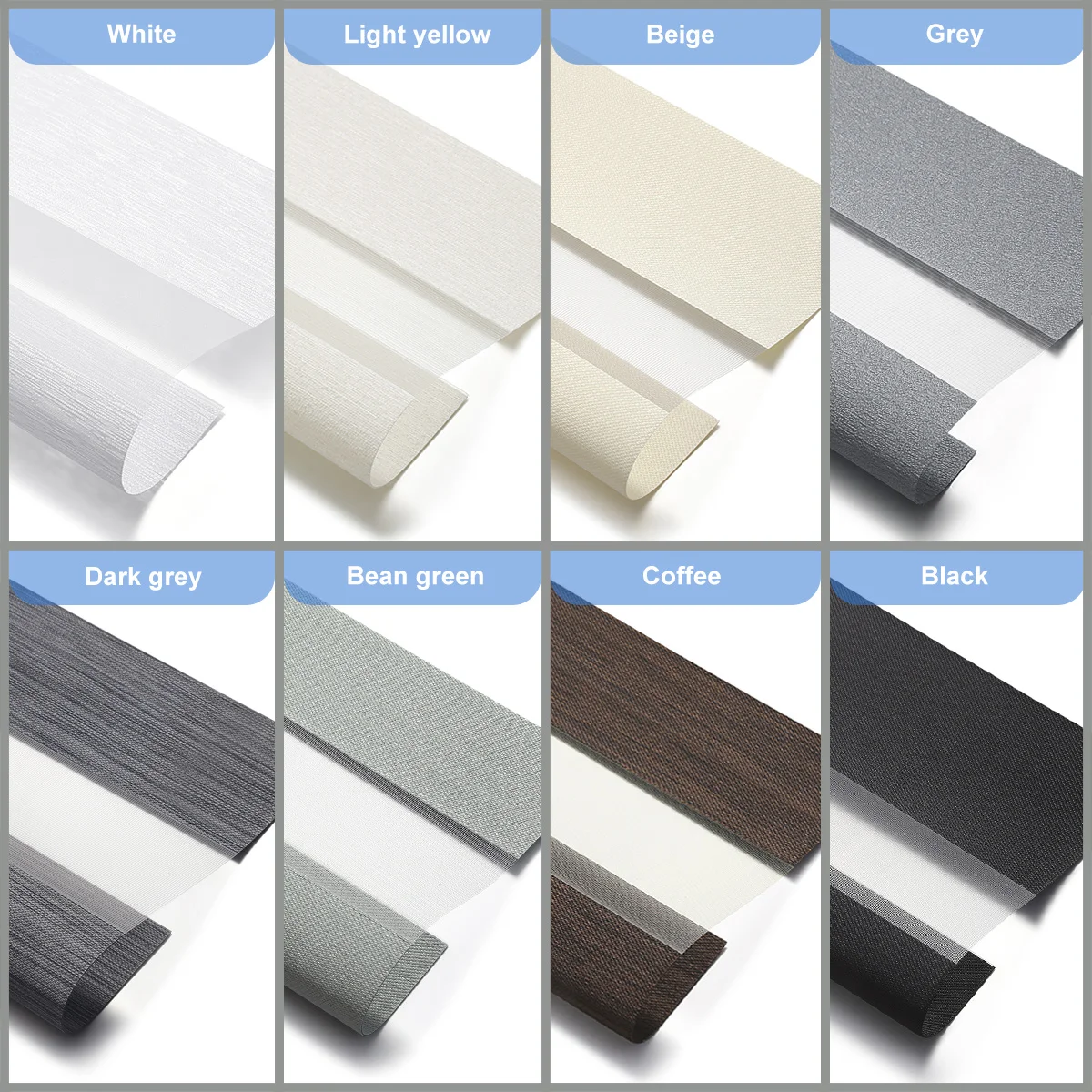 Smart Remote Control Blackout Blinds Electric Double Layer Zebra Blinds Motorized Fabric Roll for Meeting Room