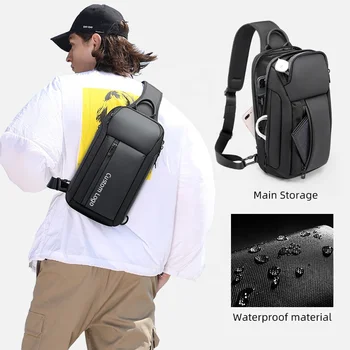 SWITEN Multifunctional chest bag men's crossbody bag large capacity casual custom small backpack