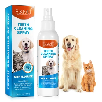 ELAIMEI Pet Oral Hygiene Care Cat and Dog Mouth Clean Oral Spray for Fresh  Breath