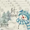 Blue Snowman C 4pcs/set  45*30CM