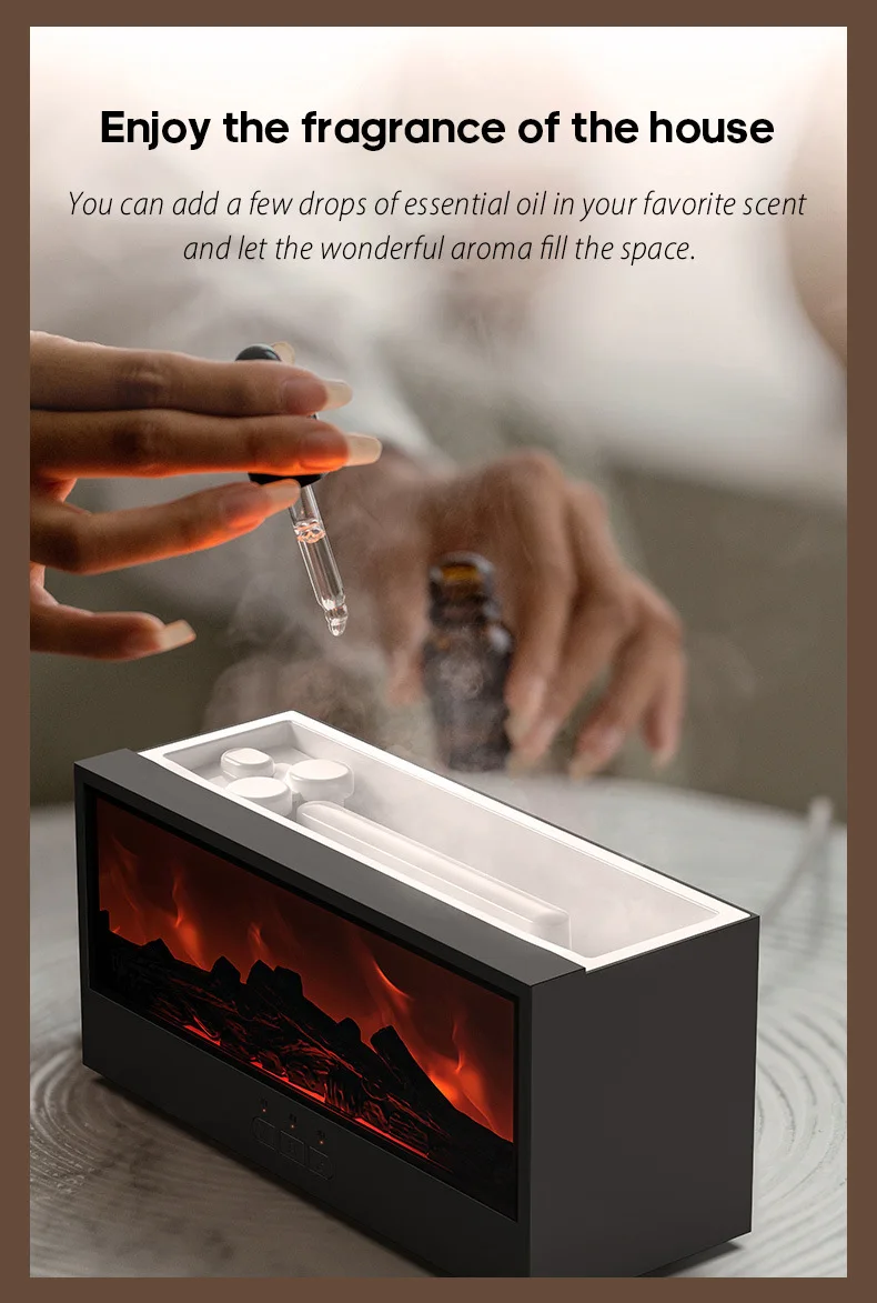 3D simulated fireplace aroma diffuser