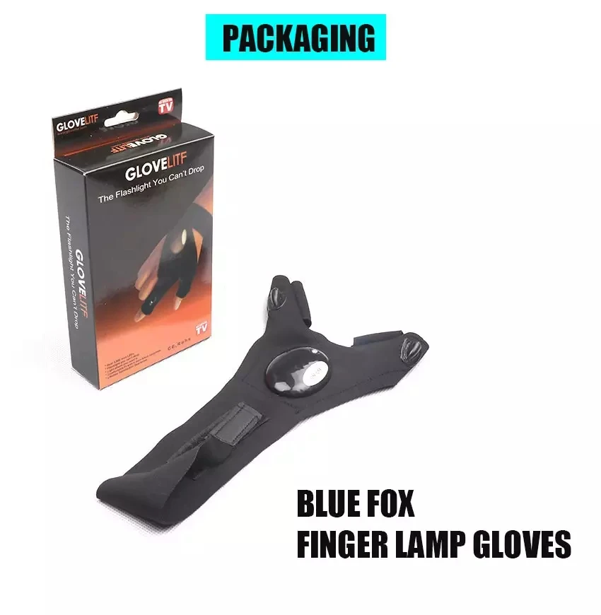 Rts Hot Selling Led Flashlight Outdoor Gloves Led Flashlight Fishing