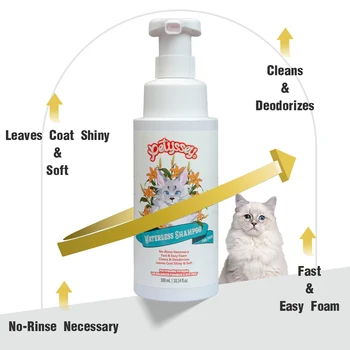 Dog Grooming Deodorizer Foam No Rinse Best Dry & Waterless Dog Shampoo for Smelly Dogs Nourishes and Softens Pet Coat & Skin